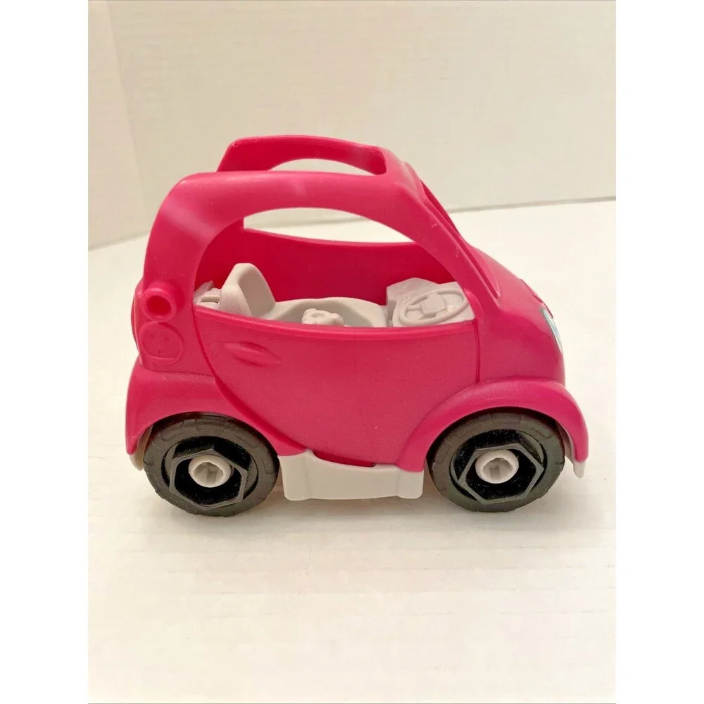 Fisher-Price Little People Barbie Lot of 4 Figures + Pink Convertible Car Dog